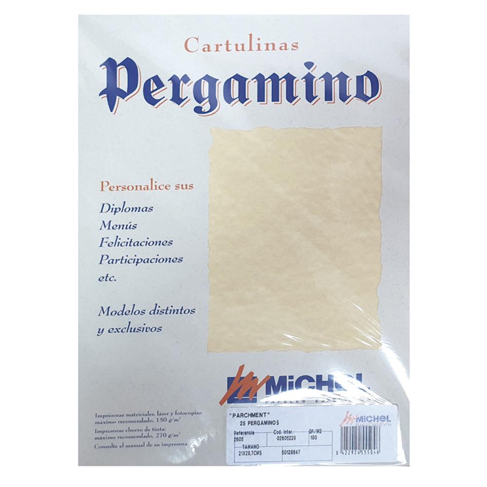 PAPEL PERGAMINO DIN A4 TROQUELADO 150 g/m² COLOR PARCHMENT OCRE PACK 25 HOJAS