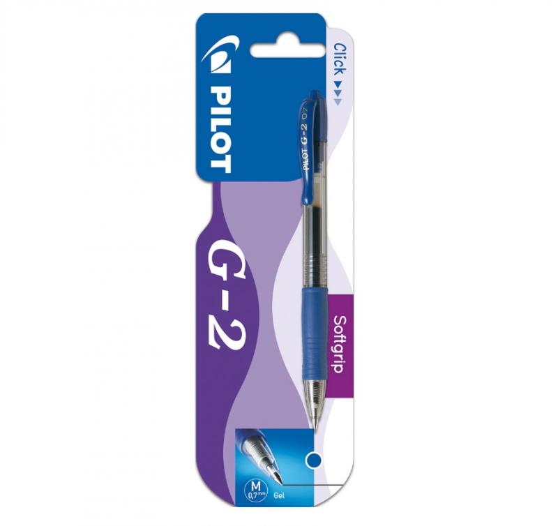 BOLÍGRAFO PILOT G-2 AZUL BLISTER 1 UD