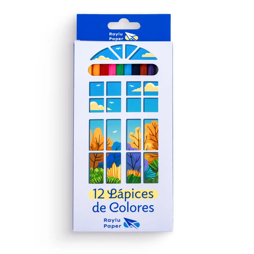 LÁPICES DE 12 COLORES WOODCOLOR CLASSIC MADERA RAYLU