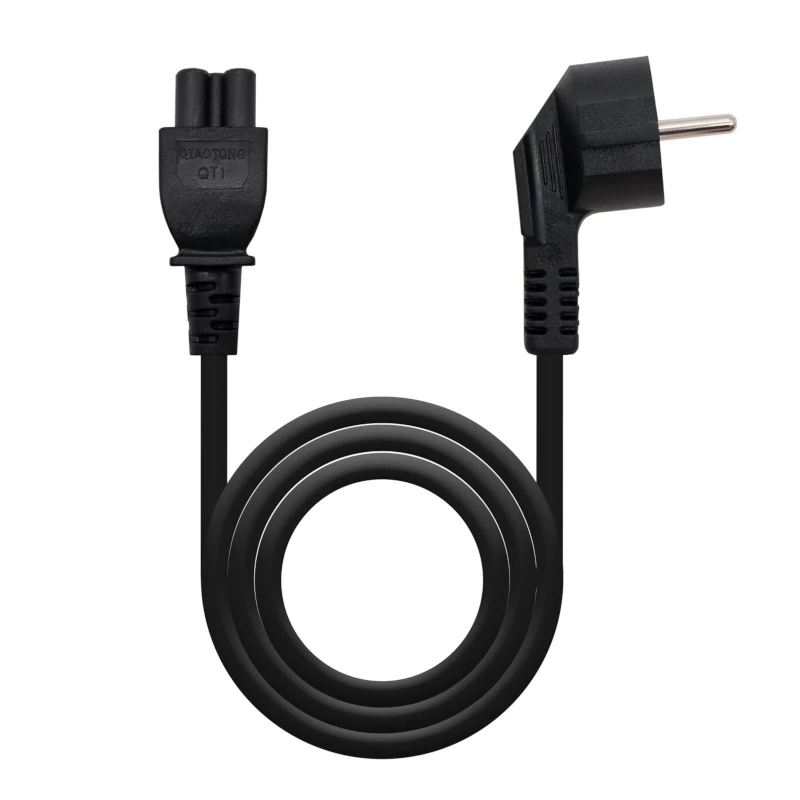 CABLE ALIMENTACION TREBOL (CEE7 A C5) 2 METROS NEGRO 