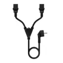 CABLE ALIMENTACIÓN CEE7/M A 2xC13/H 1,8 METROS NEGRO