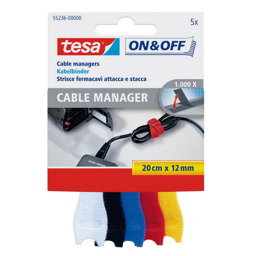 ORGANIZADOR DE CABLES ON & OFF BUNDLING 20CM X12MM PACK 5 UDS TESA