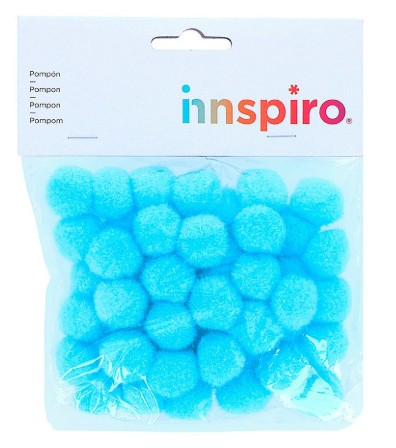 POMPON POLIPROPILENO AZUL 25MM 50 UDS