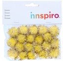 POMPON BRILLANTE AMARILLO 25MM 20 UDS