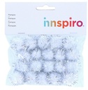 POMPON BRILLANTE BLANCO 25MM 20 UDS
