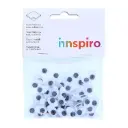 OJOS MÓVILES NEGROS AUTOADHESIVOS OVALADOS 12×16 MM 50 UNIDADES INNSPIRO