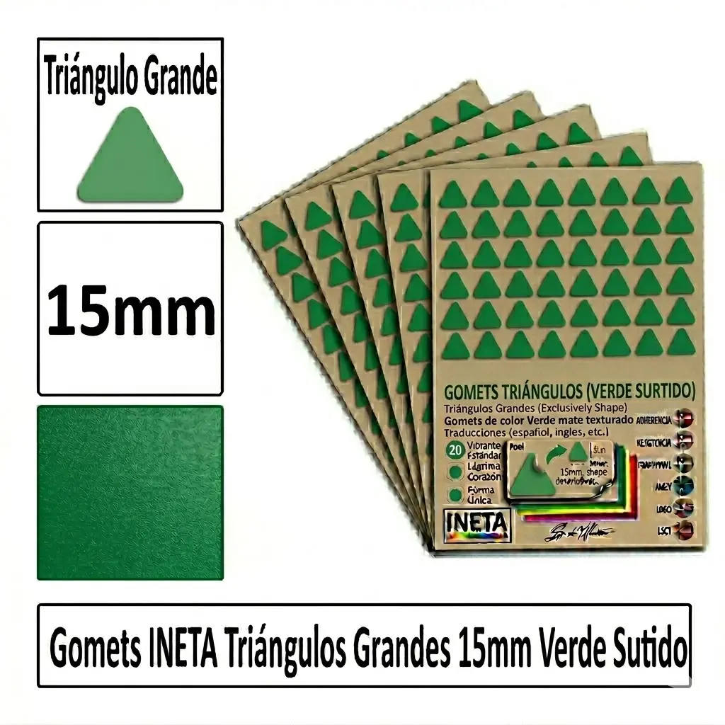 GOMETS TRIANGULO MEDIANO Ø 15 MM VERDE