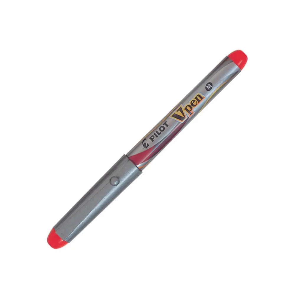 PLUMA PILOT V PEN SILVER ROJO