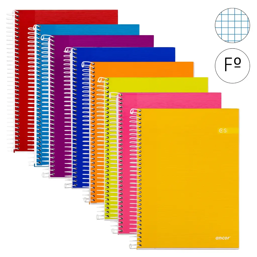 BLOC ESPIRAL FOLIO TAPA EXTRADURA 80 HOJAS 90 GRAMOS CUADRO 4MM