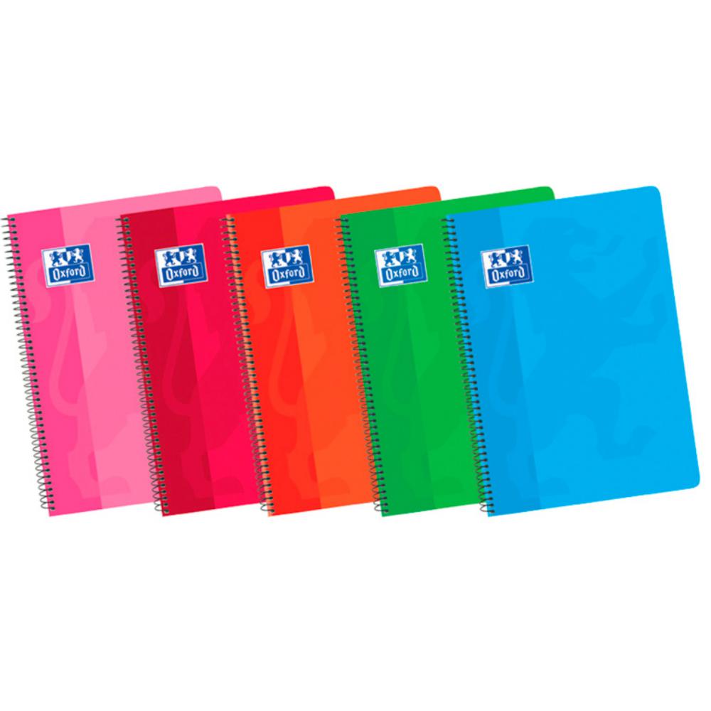 BLOC OXFORD A5 ESPIRAL TAPA BASICA CUADRO 4MM 80 HOJAS 90 G/M² 