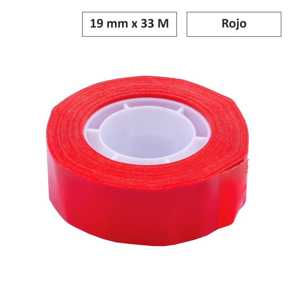 CINTA ADHESIVA ROJO 19MM×33M 