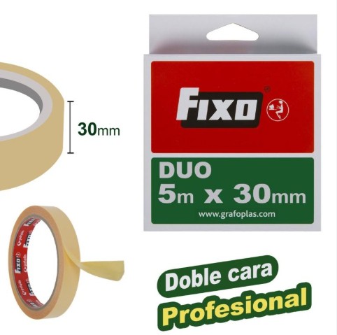 CINTA DOBLE CARA 30MMX5M FIXO 75600600