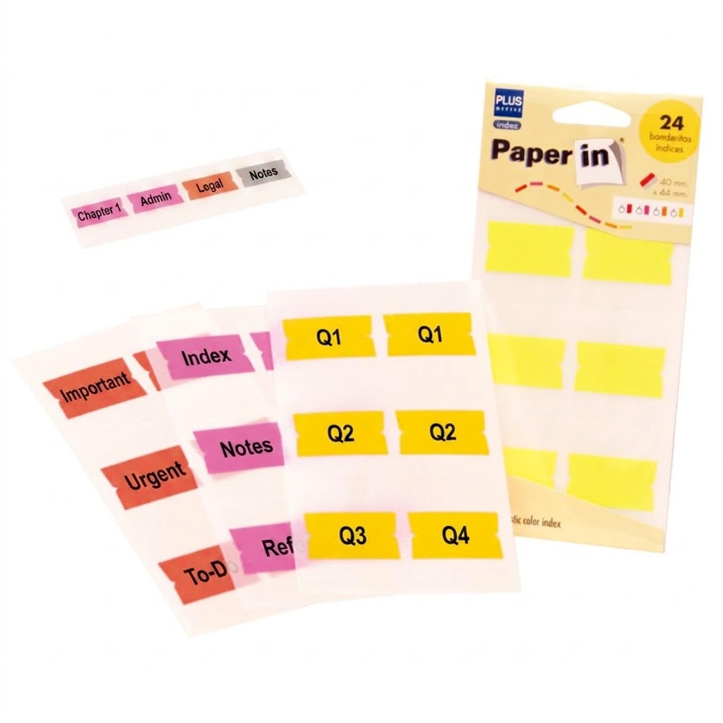 BANDERITAS ADHESIVAS PAPER-IN 40 × 44 MM (24 UDS)