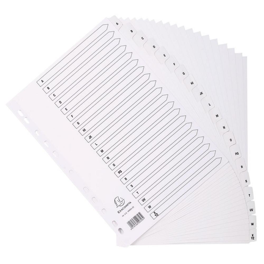 SEPARADOR EXACOMPTA CARTULINA BLANCA A–Z 