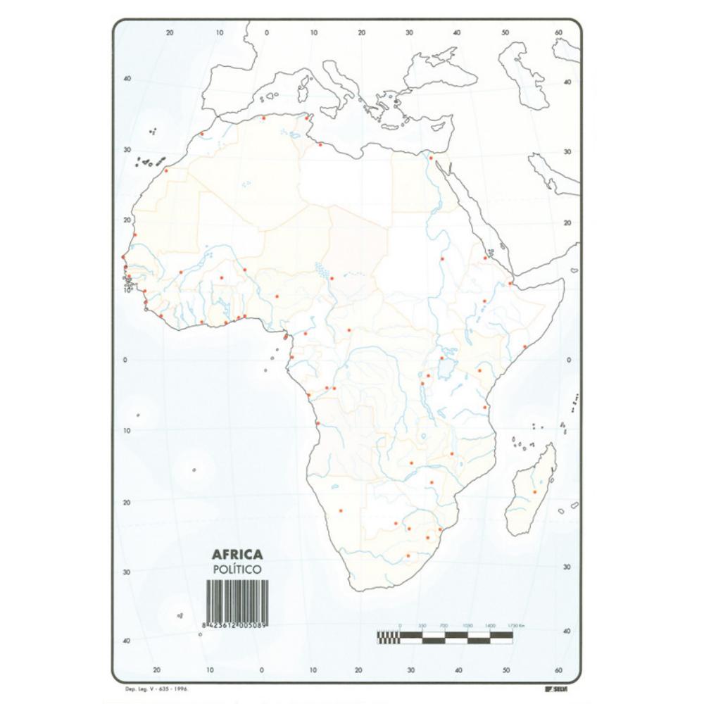 MAPAS DE ÁFRICA POLITICO BLOC 50 HOJAS