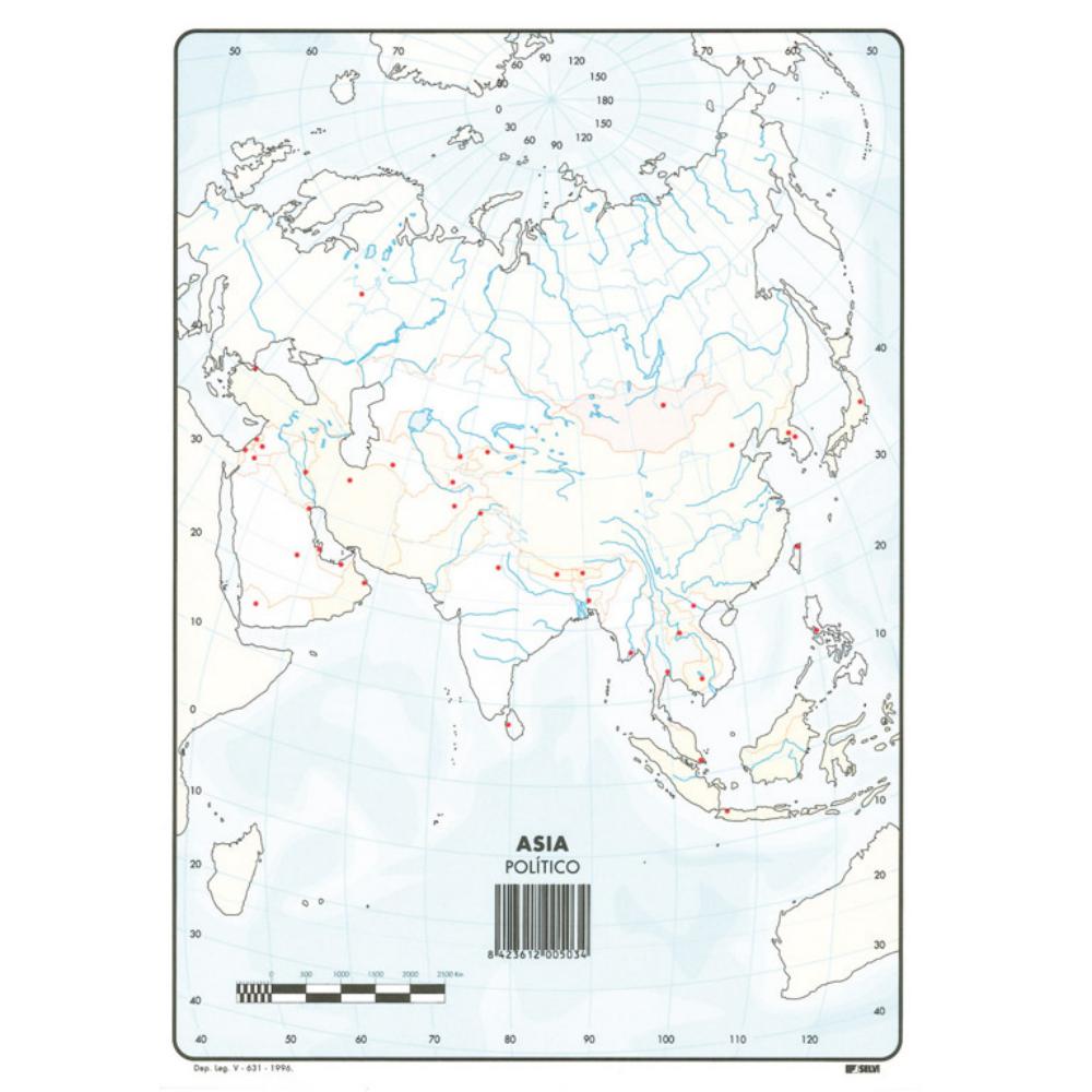 MAPAS DE ASIA POLITICO BLOC 50 HOJAS