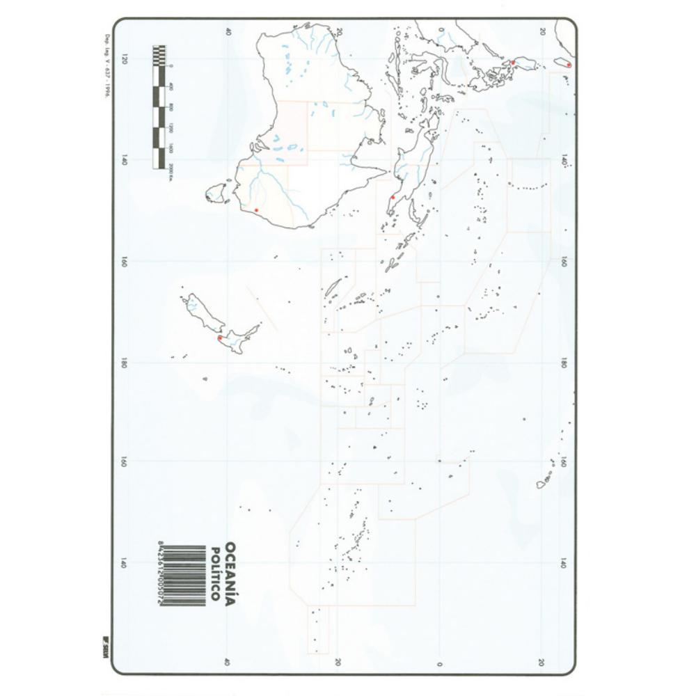 MAPAS DE OCEANIA POLITICO BLOC 50 HOJAS