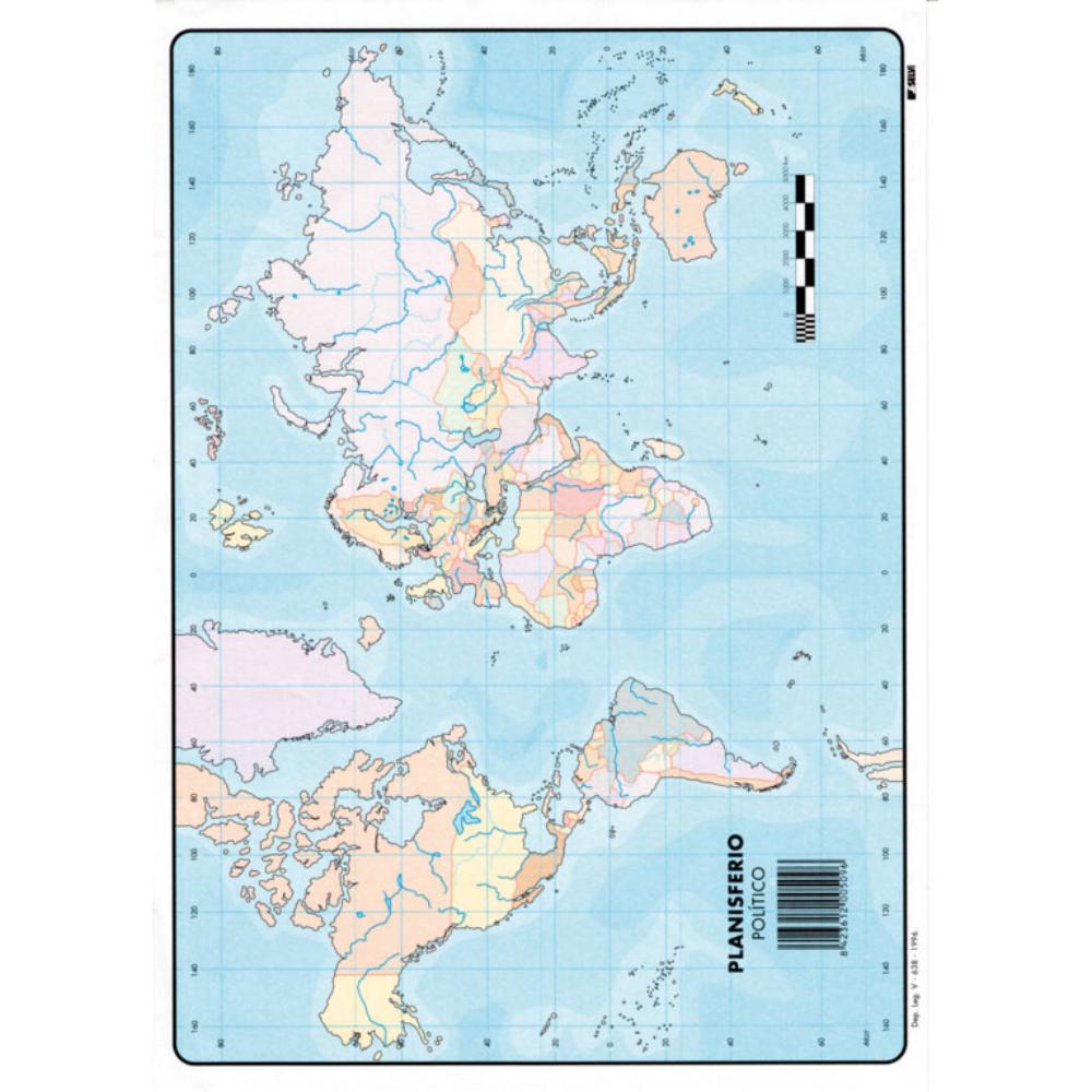 MAPAS DE PLANISFERIO FISICO BLOC 50 HOJAS