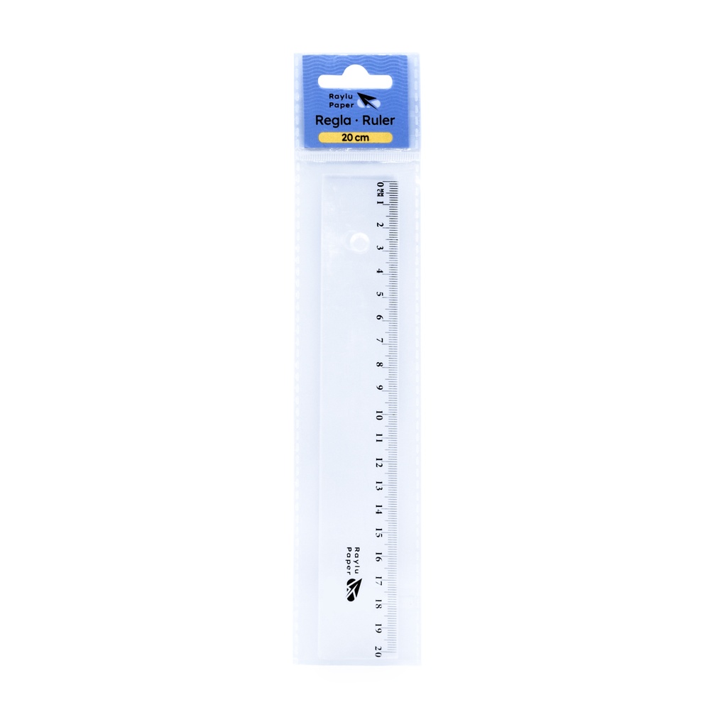 REGLA CRISTAL RAYLU 20CM TRANSPARENTE