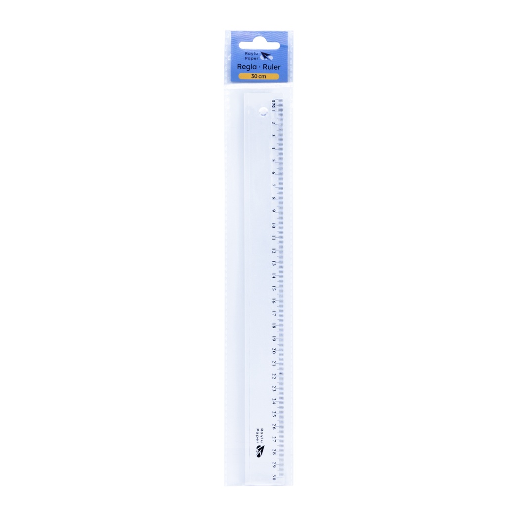 REGLA CRISTAL RAYLU 30CM TRANSPARENTE