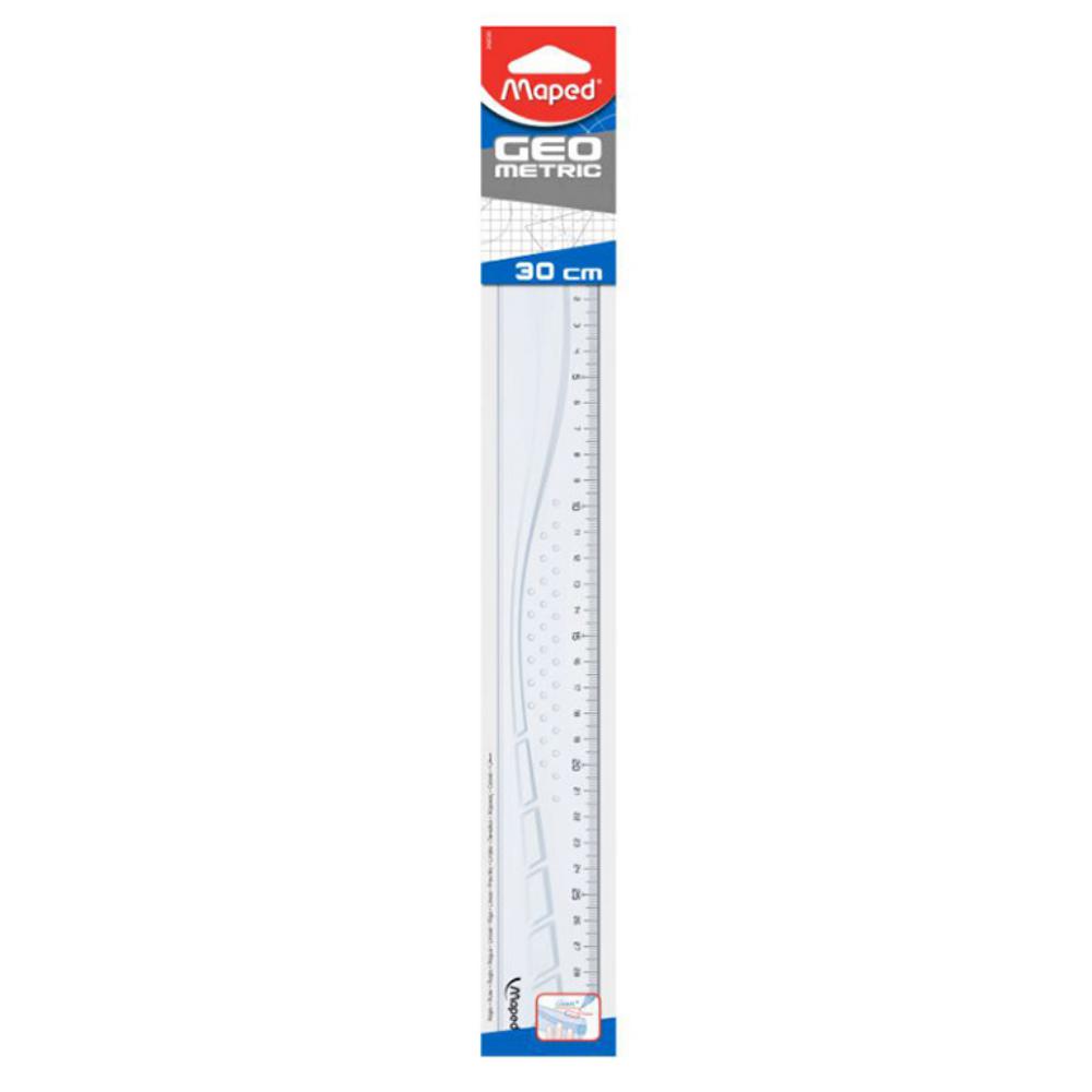 REGLA GEOMÉTRICA MAPED 30CM TRANSPARENTE