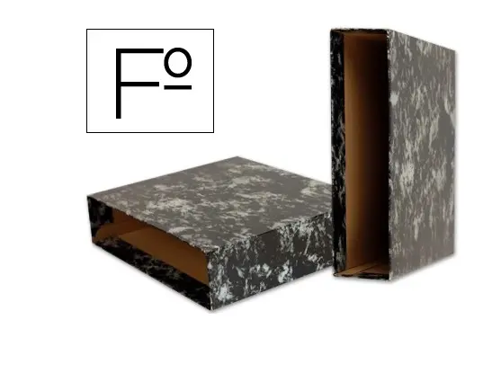ARCHIVADOR DE PALANCA FOLIO NEGRO JASPEADO CON CAJA