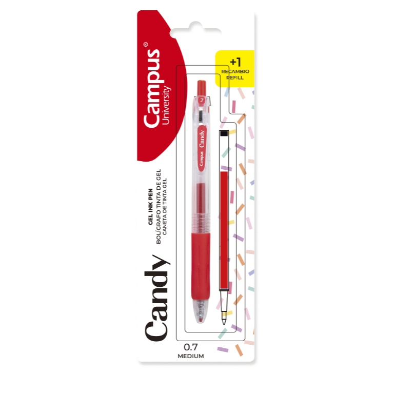 BOLIGRAFO CAMPUS CANDY ROJO C/