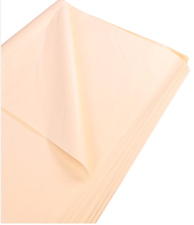 PAPEL SEDA RESMA 500H 50×75CM 18 G CREMA MANO 25 HOJAS