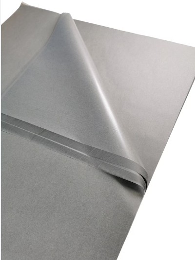 PAPEL SEDA RESMA 500H 50×75 CM 18 G GRIS MANO 25 HOJAS