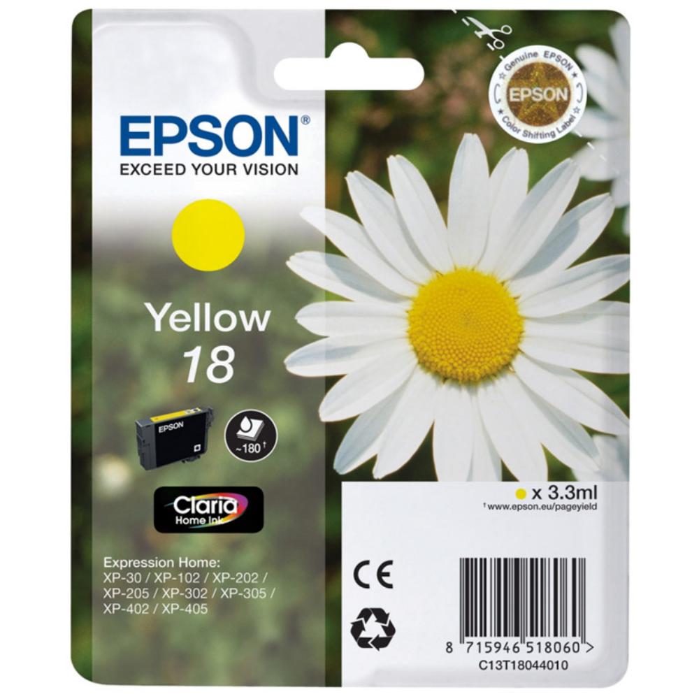 EPSON EXPRESSION HOME XP-102/205/305/405 CARTUCHO AMARILLO Nº18