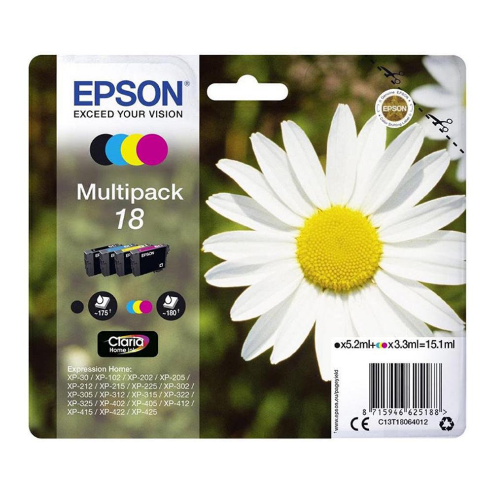 EPSON EXPRESSION HOME XP-102/205/305/405 MULTIPACK 4 CARTUCHOS (K,C,M,Y)Nº18
