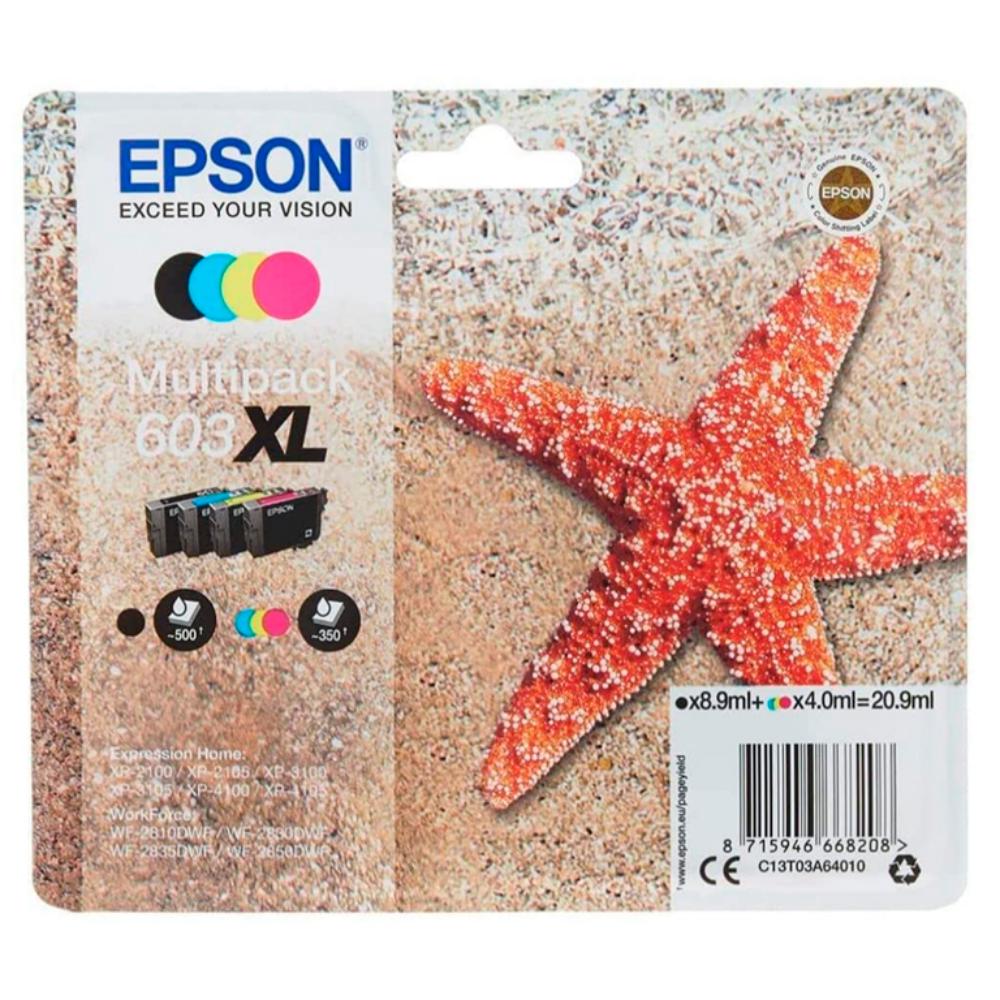 EPSON TINTA MULTIPACK XL ESTRELLA DE MAR 4 TINTAS 603XL NO TAG MULTI
