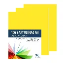 CARTULINA RAYLU A4 180 GRAMOS AMARILLO CANARIO PK 100 HOJAS