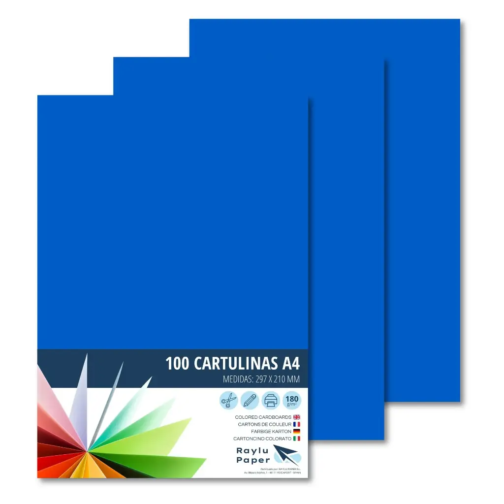 CARTULINA RAYLU PAPER A4 180 g/m² AZUL MARINO