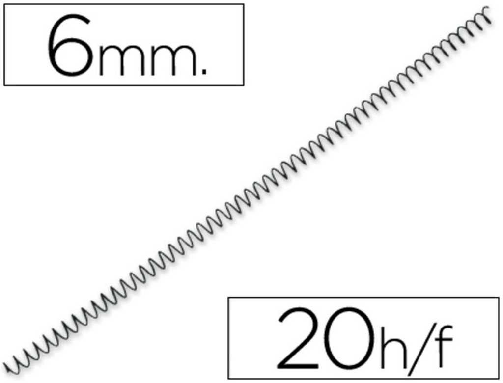 ESPIRALES METAL 06MM NEGRO 4:1