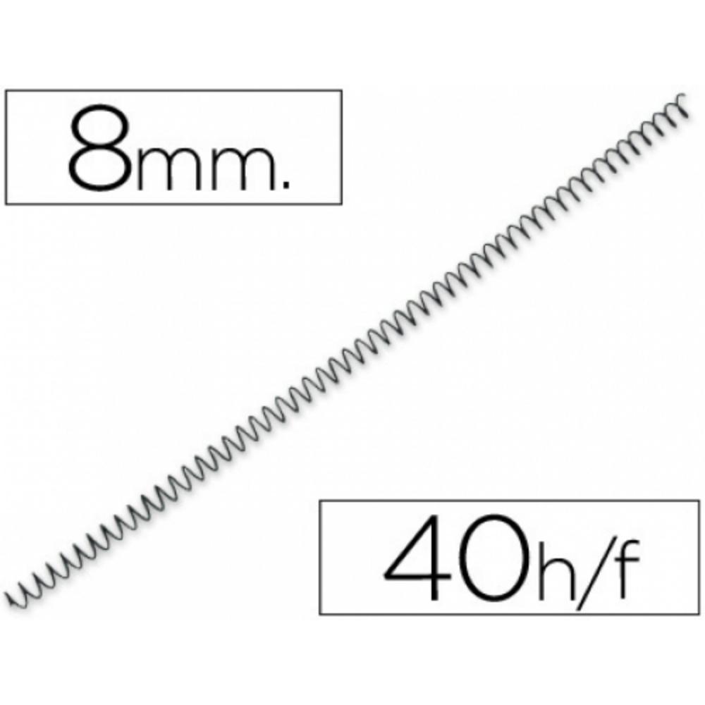 ESPIRALES METAL 08MM NEGRO 4:1