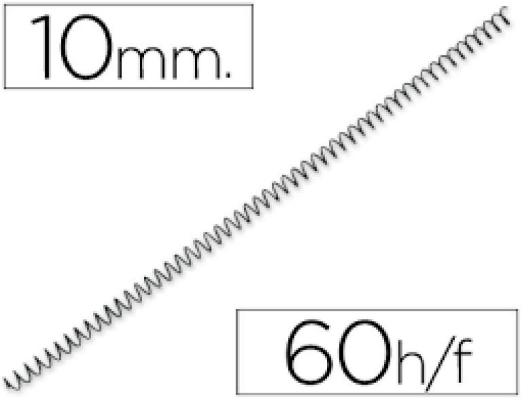 ESPIRALES METAL 10 MM NEGRO 4:1