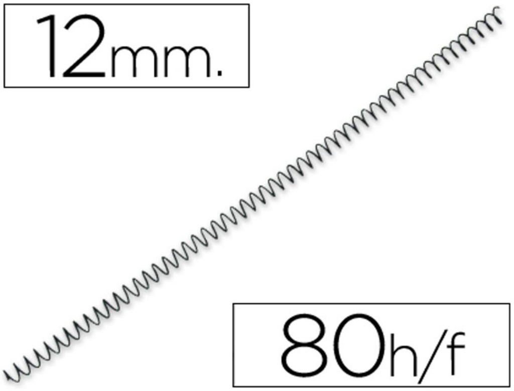 ESPIRALES METAL 12 NEGRO MM 4:1