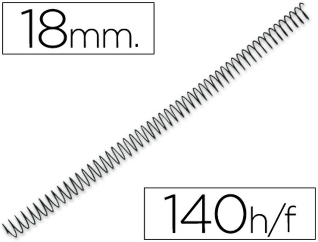 ESPIRALES METAL 18 MM NEGRO 4:1