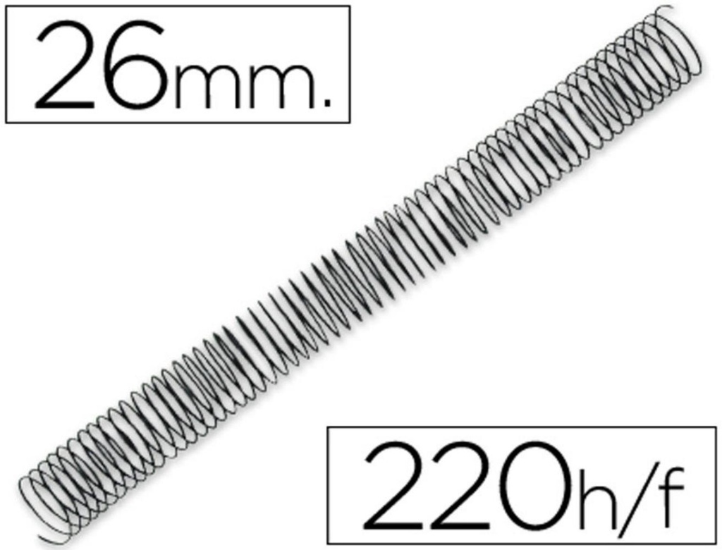 ESPIRALES METAL 26 MM NEGRO 4:1