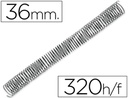 ESPIRALES METAL 36 MM NEGRO 4:1