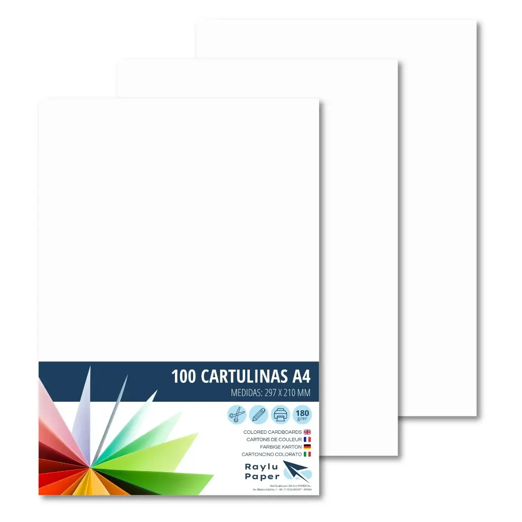 CARTULINA RAYLU PAPER A4 180 g/m² BLANCO 