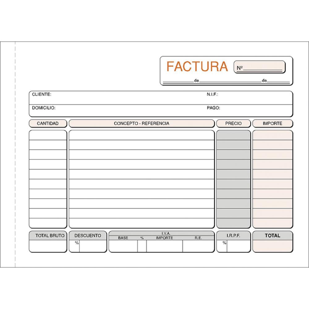 TALONARIO DE FACTURAS LOAN 4º APAISADO DUPLICADO AUTOCOPIANTE