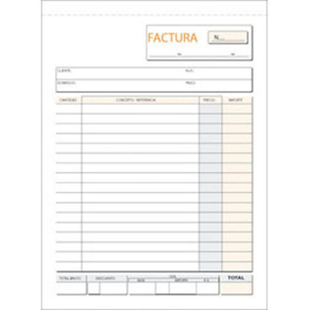 TALONARIO DE FACTURAS LOAN 4º NATURAL TRIPLICADO AUTOCOPIANTE