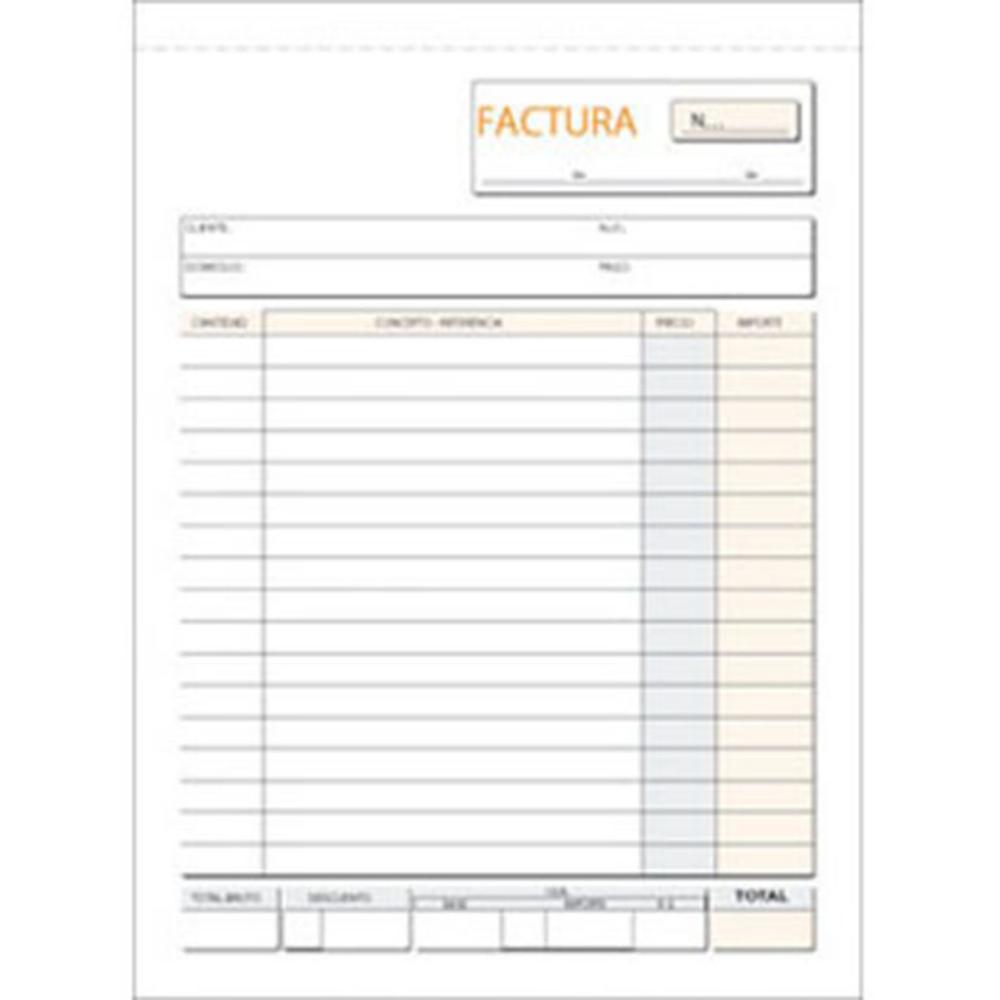 TALONARIO DE FACTURAS LOAN 8º NATURAL DUPLICADO AUTOCOPIANTE