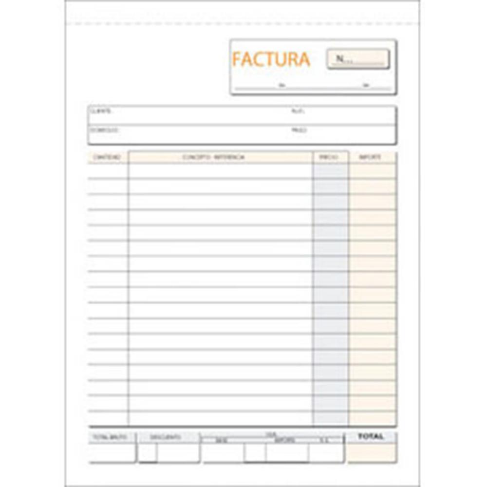 TALONARIO DE FACTURAS LOAN A4 NATURAL DUPLICADO AUTOCOPIANTE