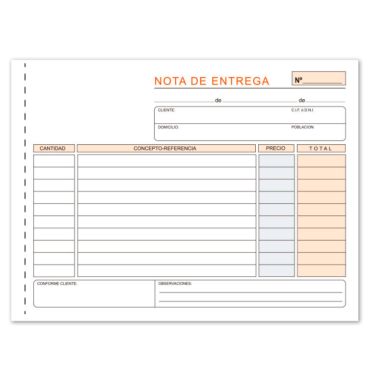 TALONARIO NOTAS DE ENTREGA LOAN 4º APAISADO DUPLICADO AUTOCOPIANTE