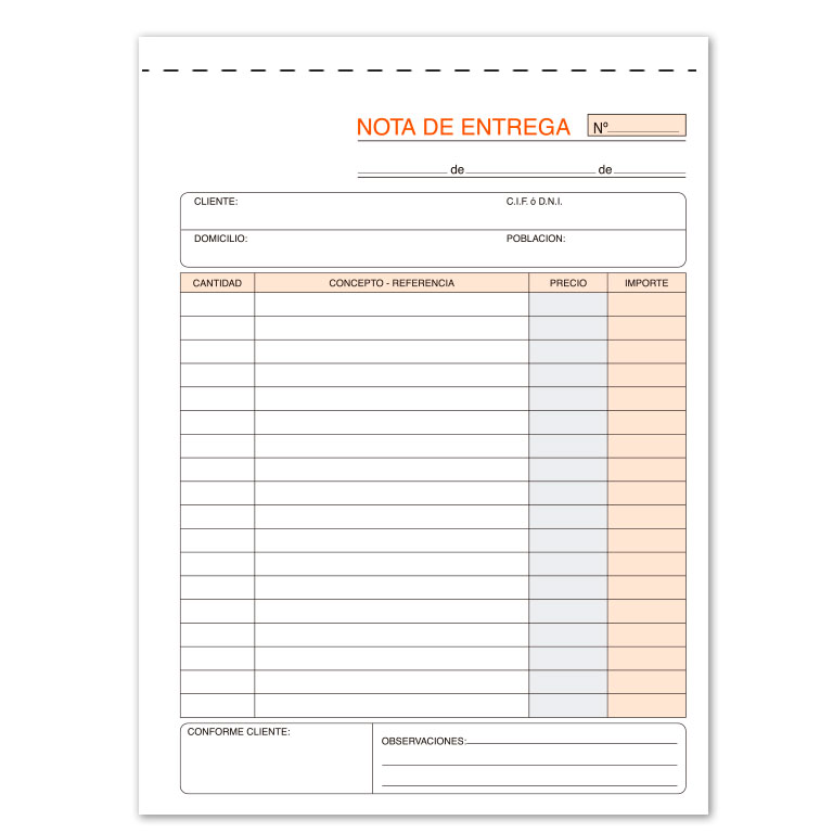 TALONARIO NOTAS DE ENTREGA LOAN 4º NATURAL DUPLICADO AUTOCOPIANTE