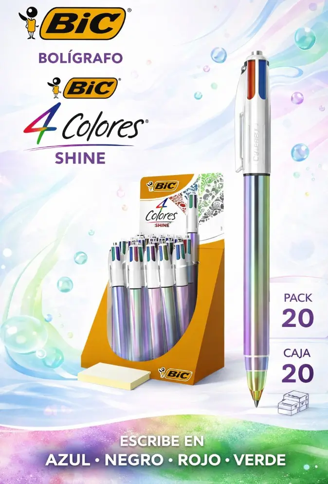 BOLÍGRAFO BIC 4 COLORES SHINE 