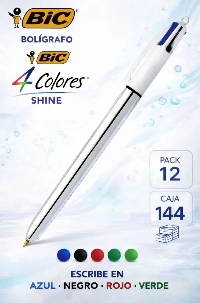 BOLÍGRAFO BIC 4 COLORES SHINE 